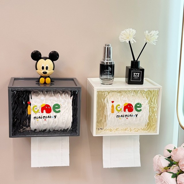 Japanese Imported Waterproof Toilet Paper Holder, Wall-Mounted Bathroom Tissue Box, Toilet Paper Storage Rack