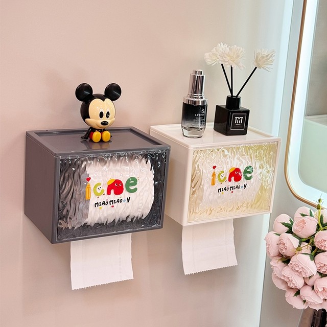 Japanese Imported Waterproof Toilet Paper Holder, Wall-Mounted Bathroom Tissue Box, Toilet Paper Storage Rack