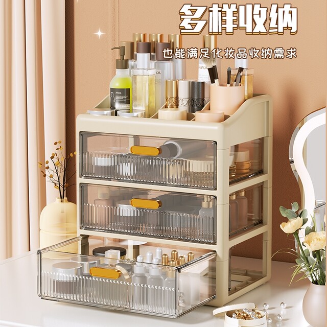 Japanese Drawer Desktop Storage Box Desk Stationery Storage Organizer Multifunctional Large Capacity Dustproof Office Storage Rack