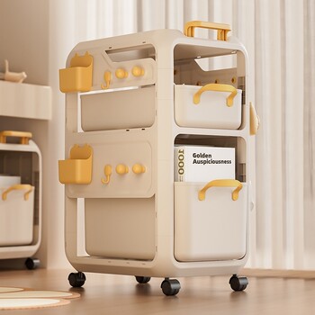 Japanese Imported Mujie Schoolbag Storage Rack, Movable Small Cart, Under-Desk Sliding Cabinet, Book Storage Rack for Home Use