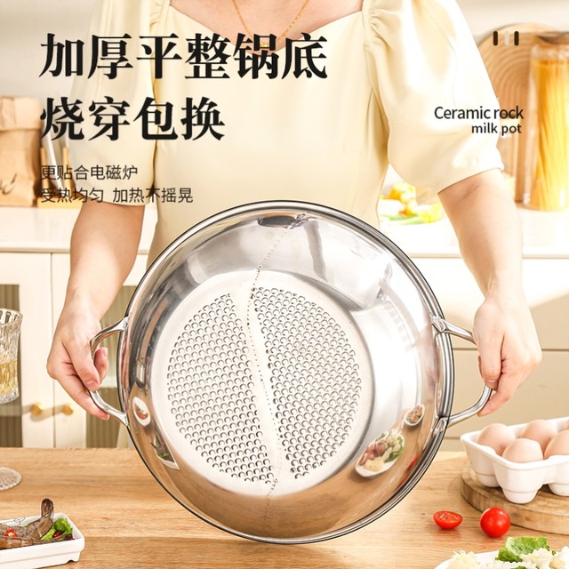 German Imported Thickened Stainless Steel Pot, Low-Profile Soup Pot for Home Use, Suitable for Induction Cooker, New Model for Gas Stove