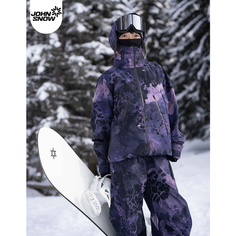 John Snow Ski Suit Set for Women and Men, Loose Outdoor Snow Suit, Snowboard Hard Shell Equipment, Professional 25 New Model
