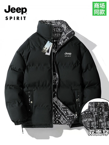 Jeep, двусторонний джип, демисезонный пуховик с пухом, куртка для влюбленных, оверсайз