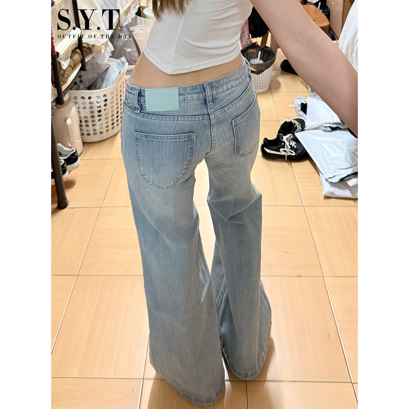 Light Blue Bamboo Flared Jeans for Women 2026 New Summer Low-Waist Loose Slimming Versatile Hot Girl Flared Pants Light Blue Bamboo Flared Jeans for Women 2026 New Summer Low-Waist Loose Slimming Versatile Hot Girl Flared Pants
