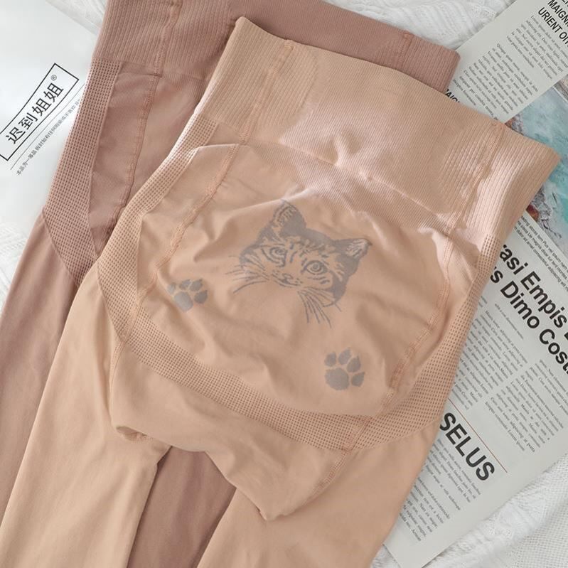 2 medium - thick high waist belly striking pants female spring and autumn thin leg artist skin color pressure is thin pantyhose