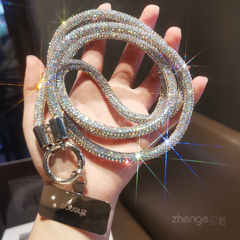 High-End Full Rhinestone Crossbody Phone Strap for Women, Long Shoulder Strap Phone Case, Anti-Lost Lanyard, Bag Decoration Chain, Luxurious New Crystal Rhinestone Chain