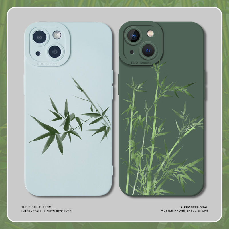 竹子适用苹果16移动端壳新款iPhone13中国风15promax古风xs新中式11/17/14竹叶12mini硅胶x防摔xr男8plus套7p女