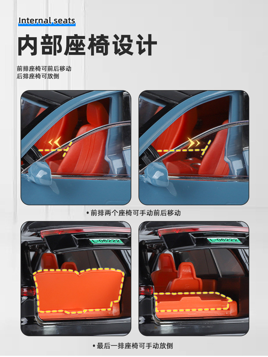 Smart Voice Version Ideal L9 New Energy Vehicle Model Boy's Simulation Alloy Car Model Ornament Children's Toy Car