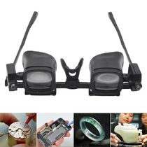 Head Mount Magnifier Glasses with 2 LED Lights and 6