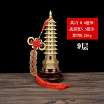 Pure copper Wenchang Tower all copper ornaments for boys and girls seven floors nine floors thirteen floors desk living room decorations pure copper