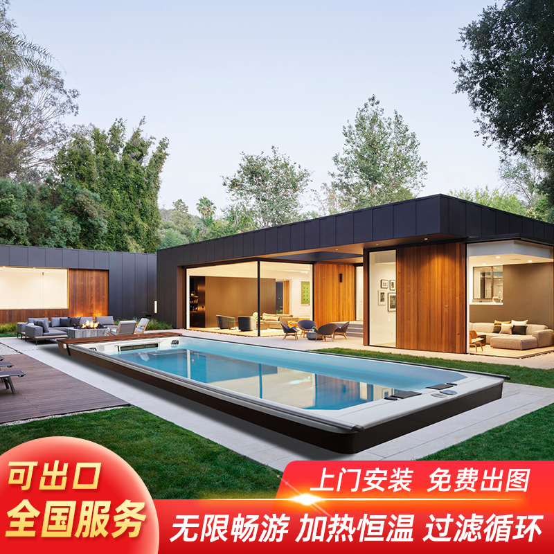 Finished Villa with Endless Swimming Pool, Intelligent Constant Temperature Heating, Indoor and Outdoor Rooftop Courtyard Home Swimming Pool