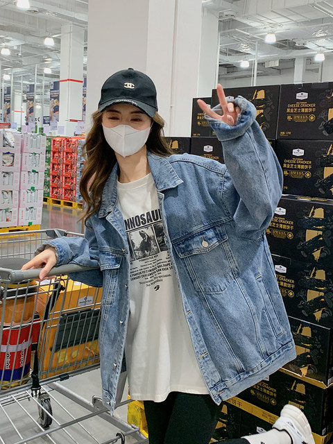 Retro Denim Jacket for Women 2025 Autumn and Winter New Korean Style Loose Large Size Slimming Versatile Lazy Style Jacket Top