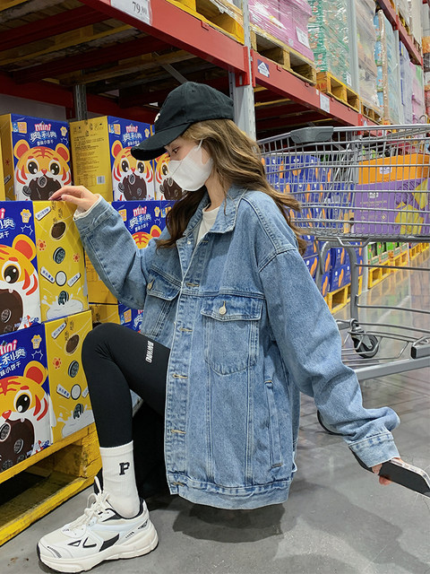 Retro Denim Jacket for Women 2025 Autumn and Winter New Korean Style Loose Large Size Slimming Versatile Lazy Style Jacket Top