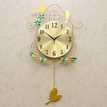 Clock wall clock living room creative bird wall clock personalized decorative wall watch simple and atmospheric swing silent clock
