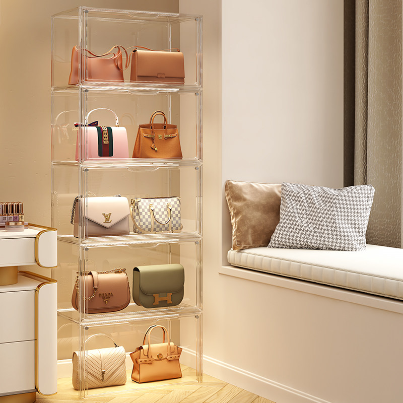 Life Stories Release Transparent Bag Containing Box Acrylic Anti-Squeeze Clothing Luxury Goods Display Cabinet Dust Finishing Racks-Taobao