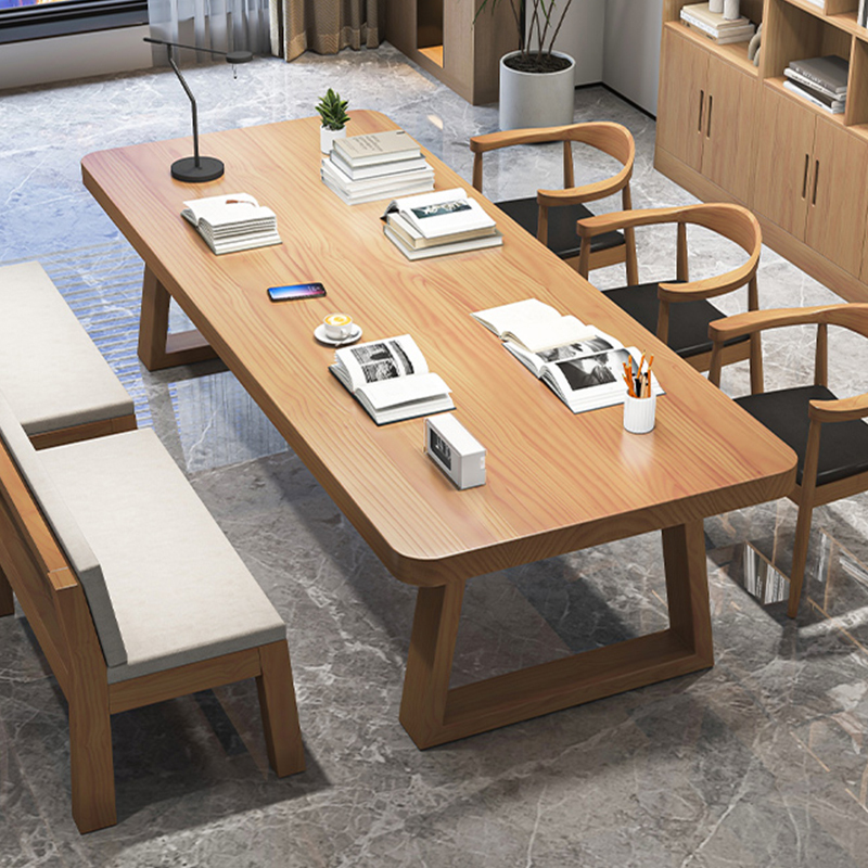 Nordic Solid Wood Large Desk, Simple Double Study Desk, Home Office Desk, Living Room Long Table, Workbench, Computer Desk