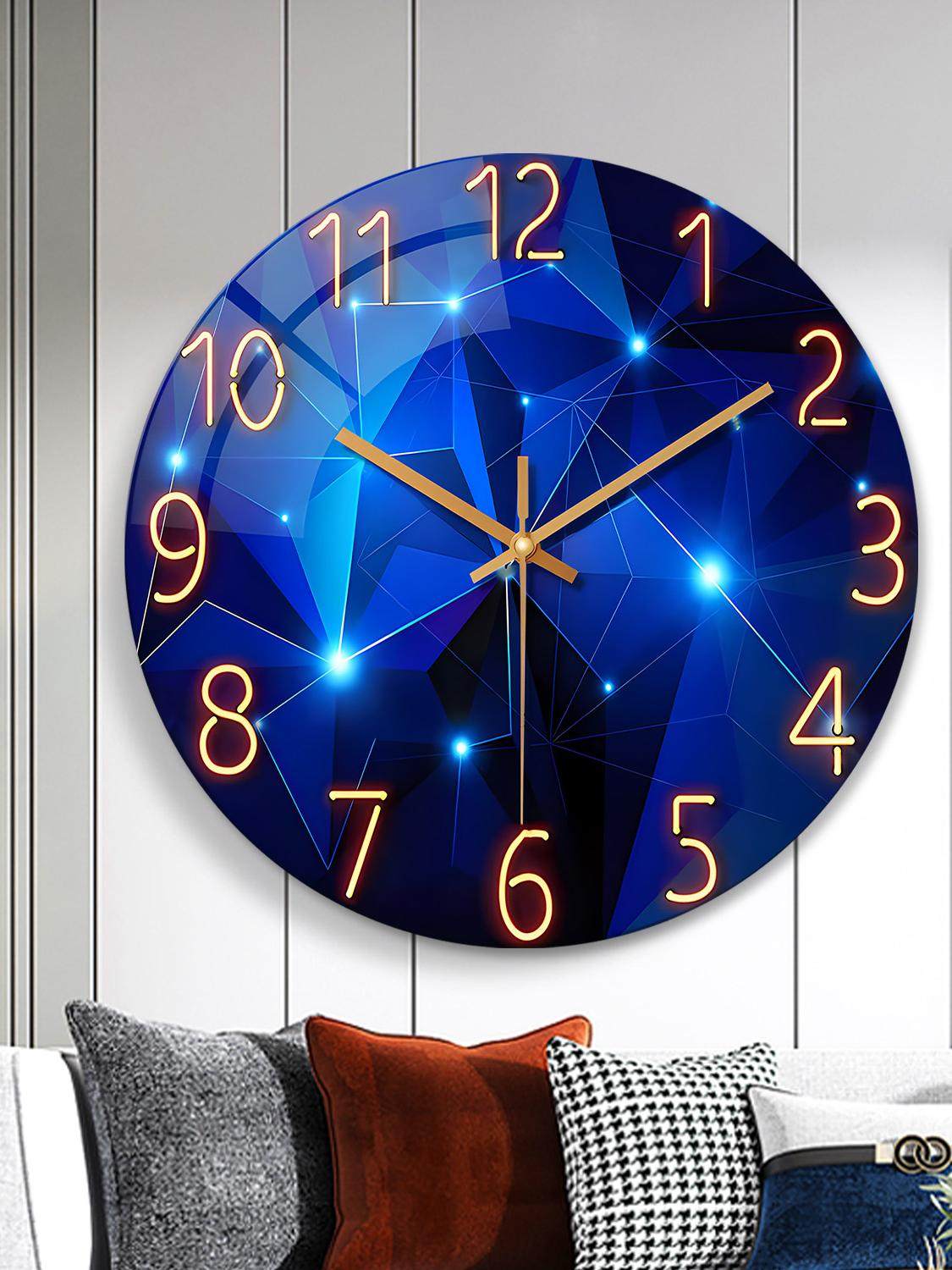 Internet-Famous Silent Wall Clock, Living Room Clock, Bedroom Clock, Creative Quartz Clock, Simple Modern Glass Wall Clock for Home Use