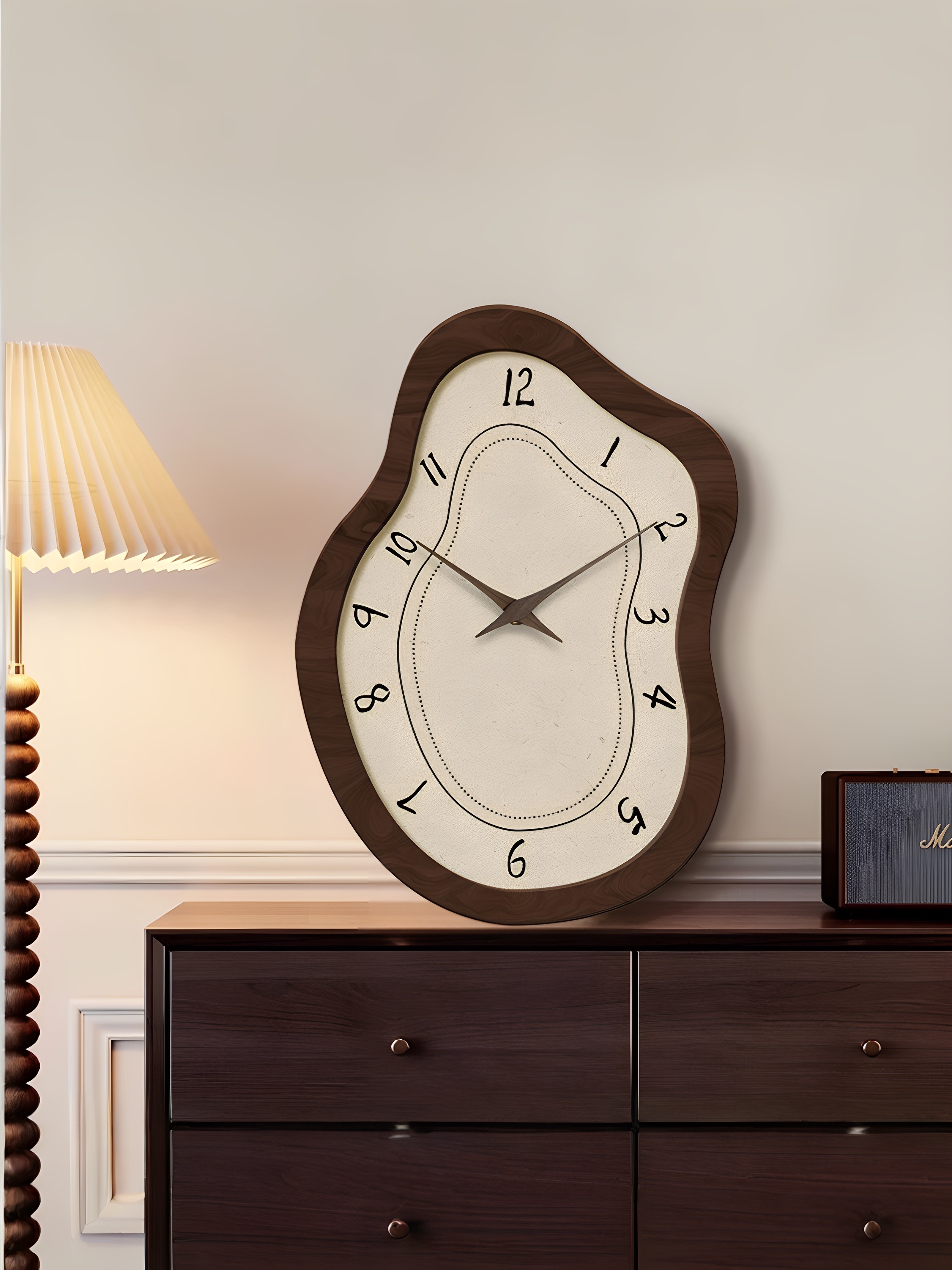 French Retro Style Restaurant Wall Decoration Clock, Trendy Creative High-End Living Room Home Wall Clock, Art Wall Watch