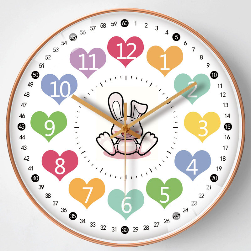 Early Education Learning Wall Silent Clock Wall Clock Living Room Home Clock Student Children Simple and Stylish Wall Clock