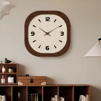 French Mid-Century Style Retro Clock Wall-Mounted Restaurant Creative Art Clock Living Room Simple Wall Clock High-End Wall Watch