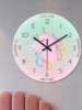 Silent Wall Clock for Living Room and Bedroom, Creative Wall Clock, Simple Modern Clock, Cartoon Glass Clock, Wall-Mounted for Home Use
