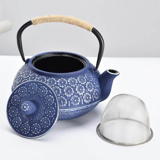 Iron Kettle Manufacturer Japanese-Style Cast Iron Kettle for Boiling Water, Making Tea, and Cooking, Iron Teapot for Home Use, Cross-Border Tea Set with Filter