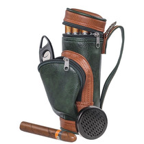 Golf bag cigar set cigar travel portable storage bag cigar leather case cigar clipper humidifier
