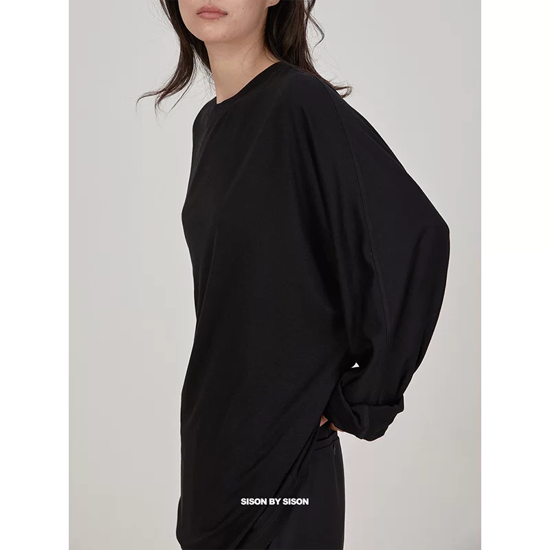 SISON BY SISON [Designer Women's] Simple Wide Edition Lian Sleeve Basic Basic Basic Long -sleeved T -shirt
