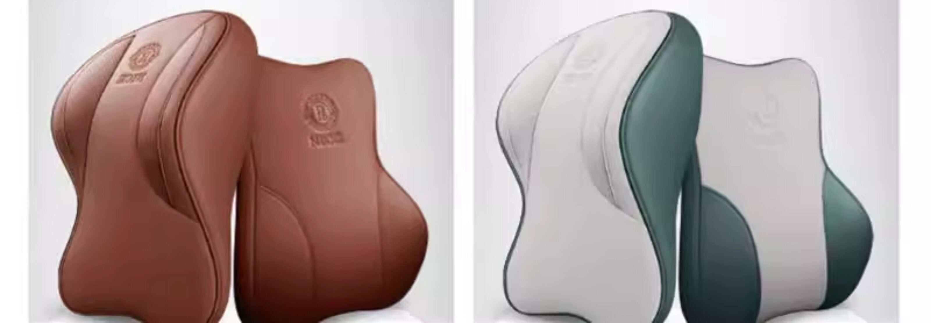 Cross-Border Car Headrest and Lumbar Support, Genuine Leather High-End Car Cushion, Car Headrest, Memory Foam, Aviation Grade Car Neck Pillow