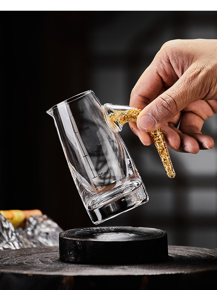 Ликер Cup 金箔白酒杯水晶玻璃分酒器轻奢高档酒具精致礼盒套装家用乔迁送礼