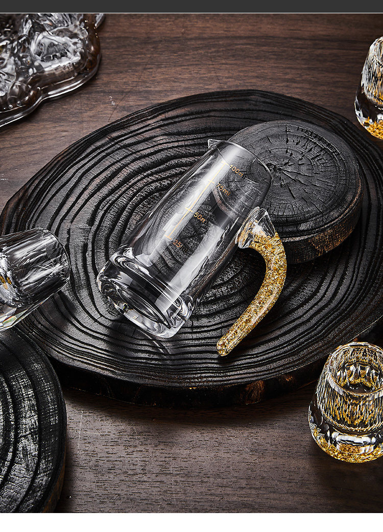 Ликер Cup 金箔白酒杯水晶玻璃分酒器轻奢高档酒具精致礼盒套装家用乔迁送礼