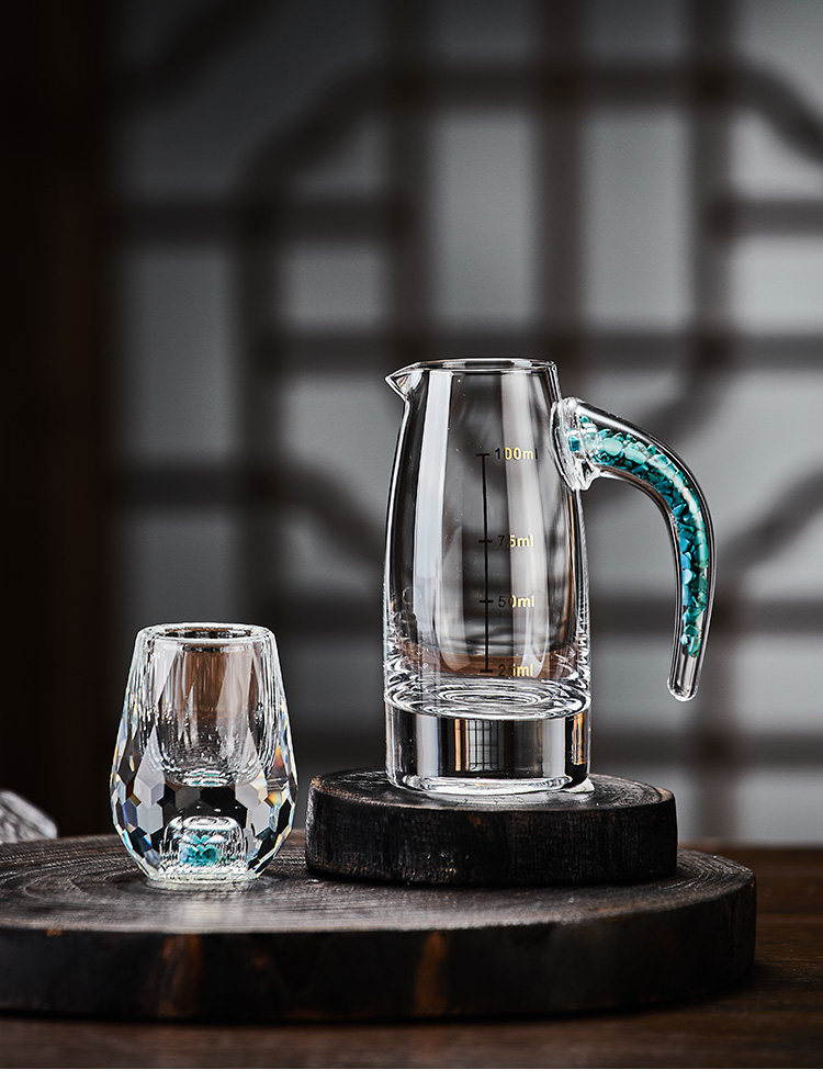Ликер Cup 金箔白酒杯水晶玻璃分酒器轻奢高档酒具精致礼盒套装家用乔迁送礼