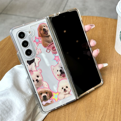 拾壳 Samsung, совместимый милый GalaxyZFold5, прозрачный чехол для телефона, модный защитный чехол, складывающийся экран, изысканный стиль, защита при падении