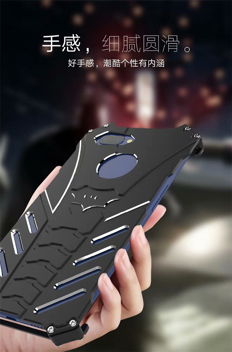 R-Just Batman Shockproof Aluminum Shell Metal Case with Custom Batarang Stent for OPPO A5