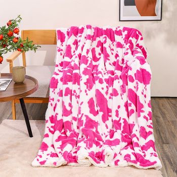 Direct supply lamb velvet cow blanket all seasons universal silky touch fabric r velvet blanket casual fashion cover blanket