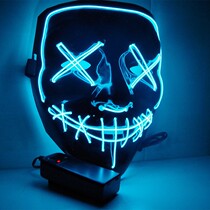 Masque lumineux LED 2 pièces accessoire de costume dhalloween masque facial effrayant