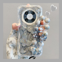 Suitable for Huawei mate40pro mobile phone case niche ins dream three-dimensional butterfly mate60pro glue bracelet