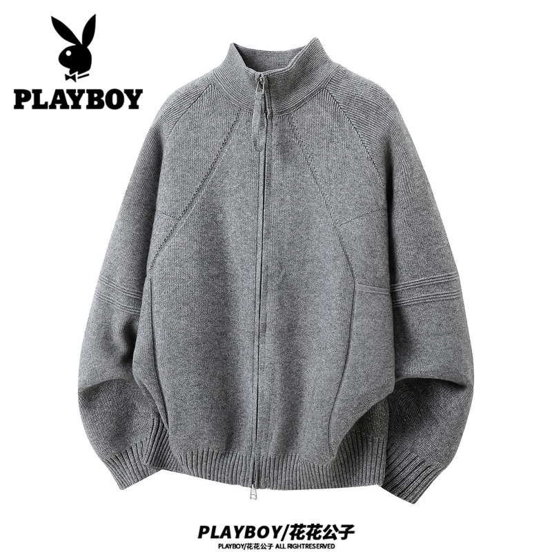 Playboy Japanese Casual Style Sweater for Men and Women, New Autumn Knit Cardigan, Cleanfit Double Zipper Jacket Playboy Japanese Casual Style Sweater for Men and Women, New Autumn Knit Cardigan, Cleanfit Double Zipper Jacket