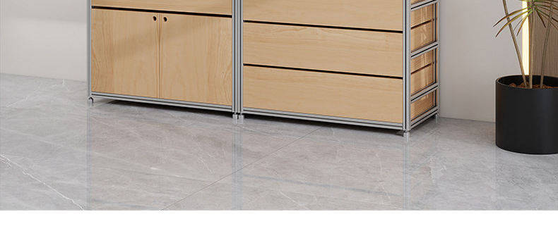 商用置物架/陈列架/储物架 铝挤型材料桦木海洋板陈列多层置物架网红可调节模型多层列货柜展示柜 No brand