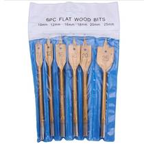 Three-point woodworking flat drill 10-25mm set hand electric drill to punch wood board plastic tool hexagonal handle woodworking drill bit