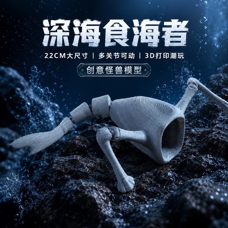 [Creative Deep Sea Monster] 3D Printed Prehistoric Giant Deep Sea Monster Toy Maya Bupuru Model