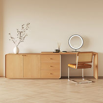Dresser Solid Wood Small Household Type Nordic Home Modern Minimalist Telescopic Original Wood Color Bedroom Make-up Table