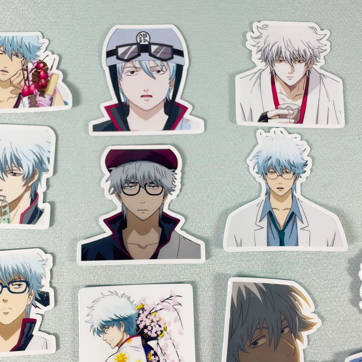 坂田银时高清防水贴纸漫画银魂周边宇宙战斗种族装饰贴手机笔记本：为爱