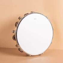 Percussion instrument tambourine skin adjustable tambourine inch 810 musical instrument 12 Orff polyester hand beat tambourine drum wooden