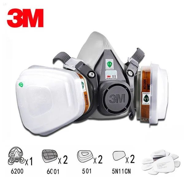 3M 3M 6200 Gas Mask for Spray Paint Decoration Chemical Dust Mare
