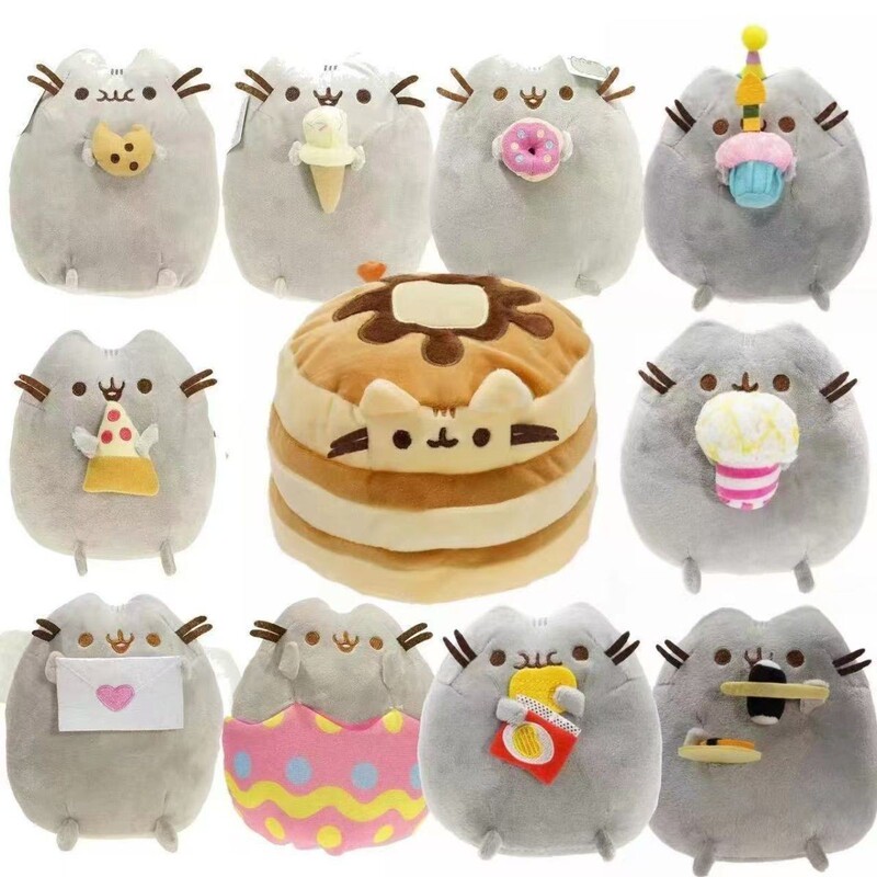 Plush Toy Fat Cat Gray Cat Sandwich Biscuit Ice Cream Donut Pizza Burger Cat Cute Plush Toy Fat Cat Gray Cat Sandwich Biscuit Ice Cream Donut Pizza Burger Cat Cute