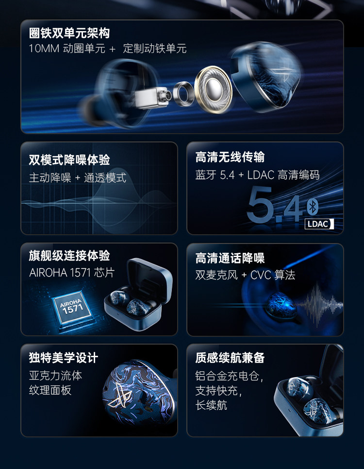 NOBLE/诺岱 Osprey真无线耳机圈铁混合发烧HIFI帝捷