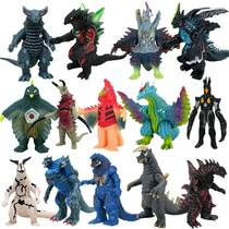 Ultraman Toy Small Soft Rubber Complete Set Mini Superman Fighting Little Monster Set Zero Rubber Doll Silicone