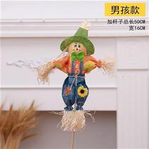 Halloween cute pumpkin witch scarecrow decorations kindergarten shopping mall window decorations Halloween costume props