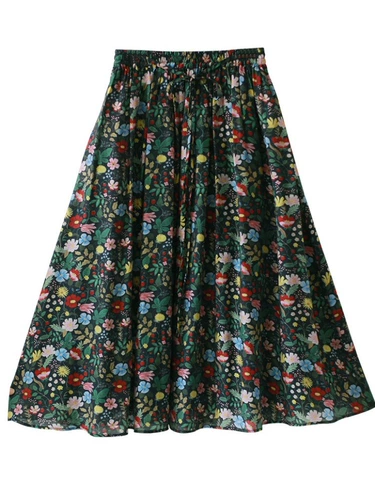 Летняя приталенная юбка, эластичная талия, А-силуэт